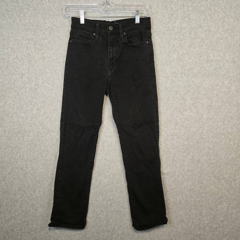 Levi's Jeans Womens 27 724 High Rise Straight Crop Black Stretch EUC